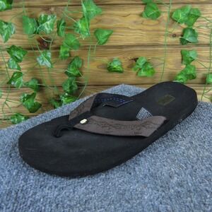 Teva Men Mush Flip Flop Brown Textile Size 9 Medium  Used 2025